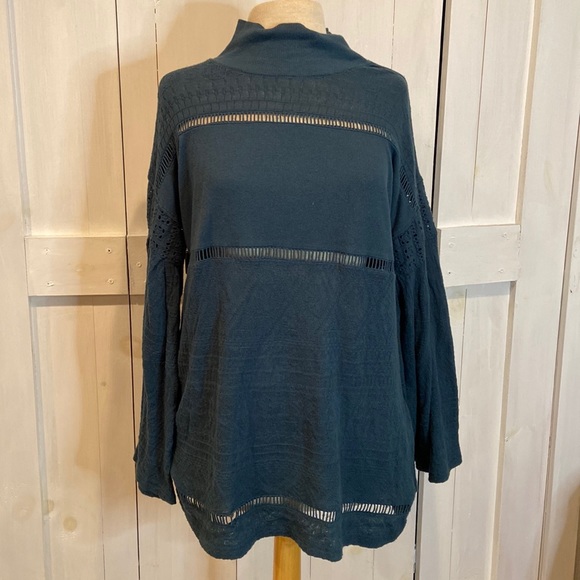 Free People Sunday Funday Emerald Bell Sleeve Top - Picture 2 of 7